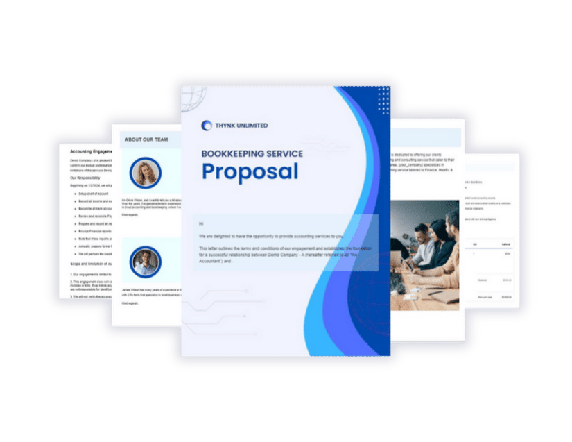 Accounting proposal templates - Bookkeeping service