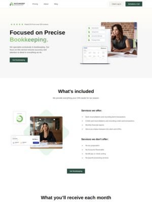 Bookkeeping website template