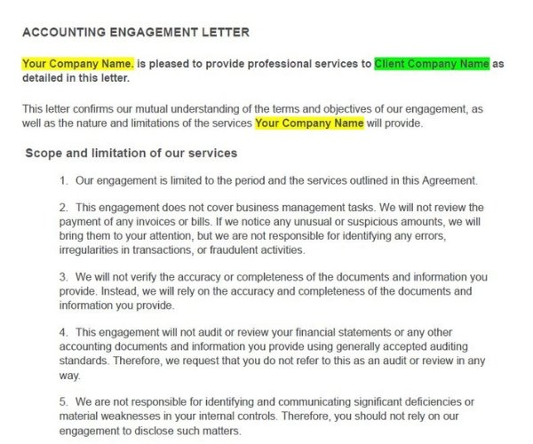 We provide professional, customizable accounting engagement letter templates designed for CPAs, accountants,