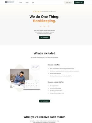 Bookkeeping website template