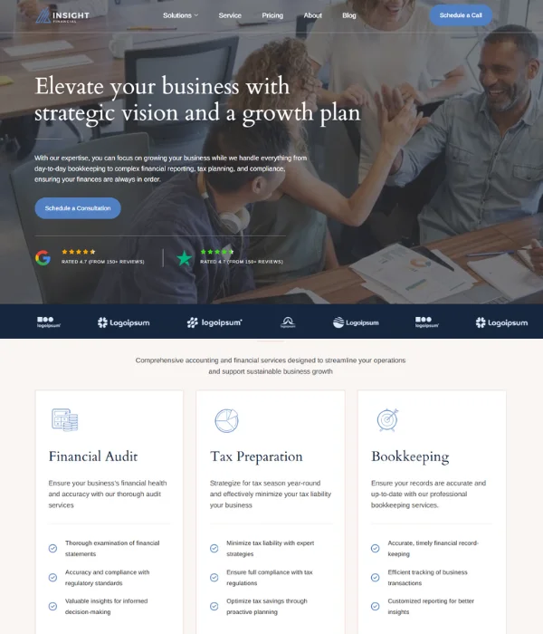 website template for CPA