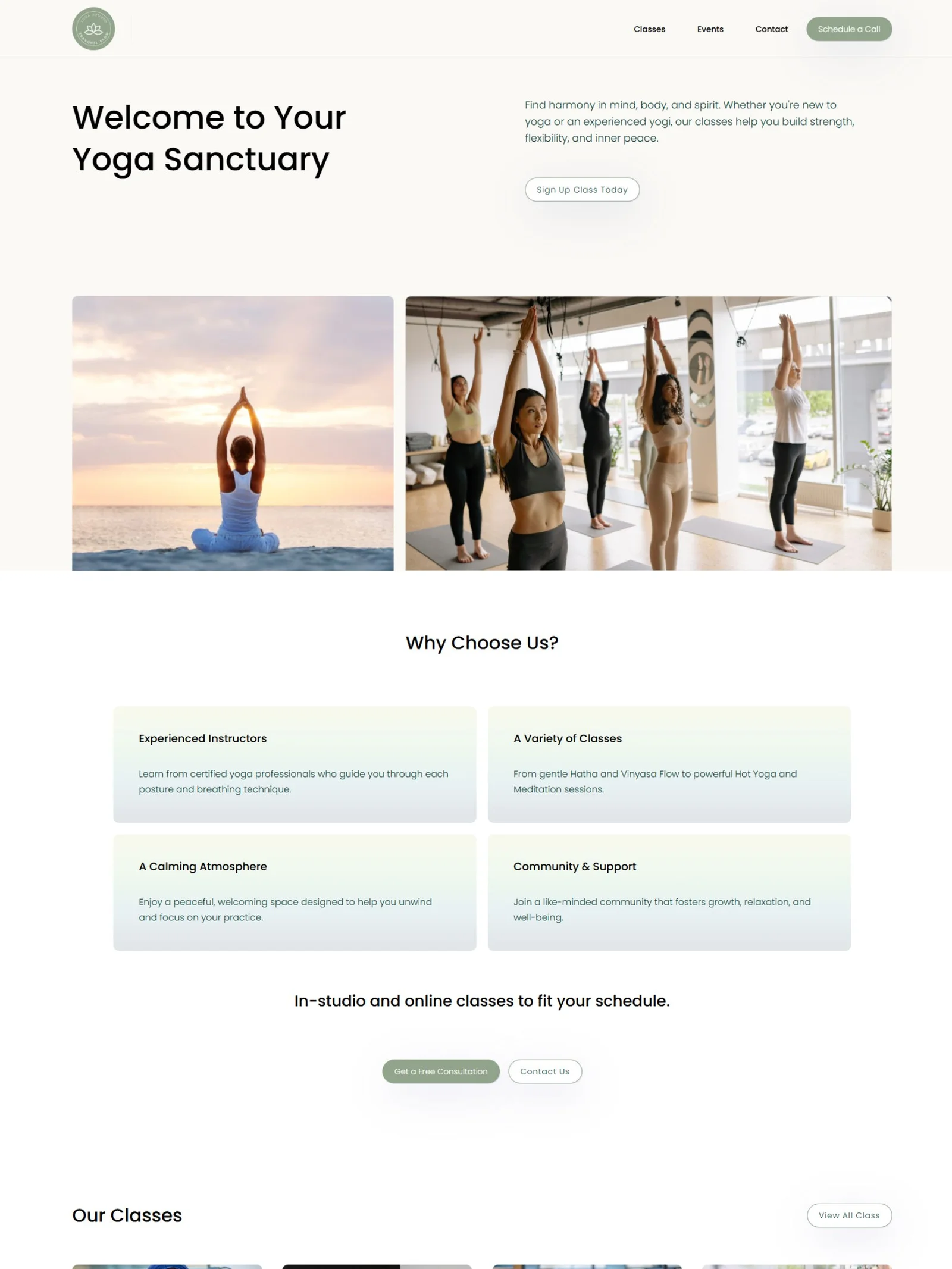 Free Yoga website template
